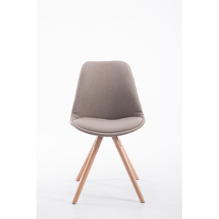 Chaise visiteur Toulouse, tissu Natura, ronde, taupe