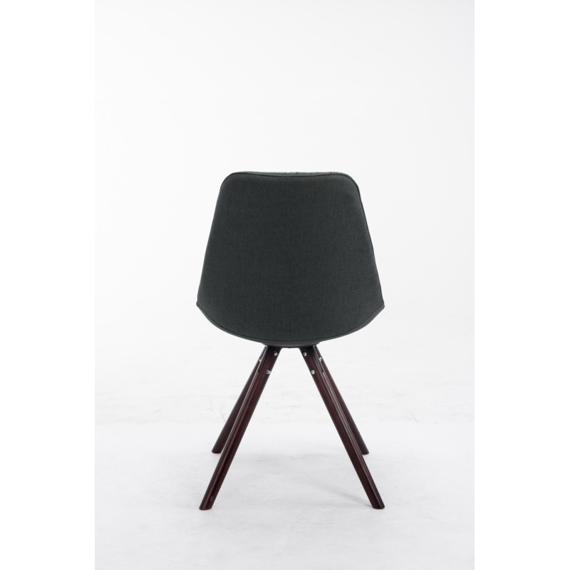 Chaise visiteur ronde en tissu Toulouse cappuccino gris fonc?