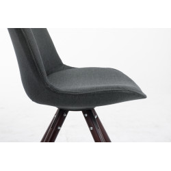 Chaise visiteur ronde en tissu Toulouse cappuccino gris fonc?