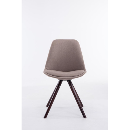 Chaise visiteur Toulouse en tissu cappuccino rond taupe