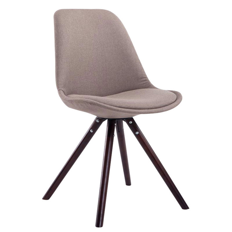 Chaise visiteur Toulouse en tissu cappuccino rond taupe