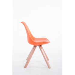 Sedia Toulouse in similpelle gambe quadrate arancione,natura
