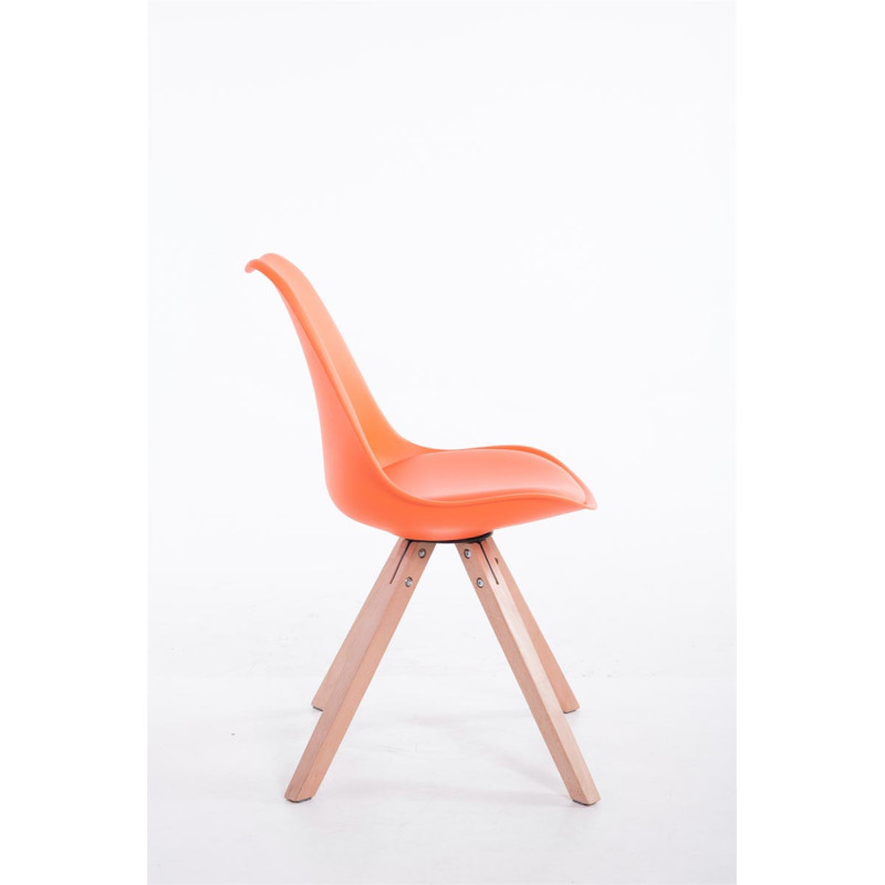 Sedia Toulouse in similpelle gambe quadrate arancione,natura
