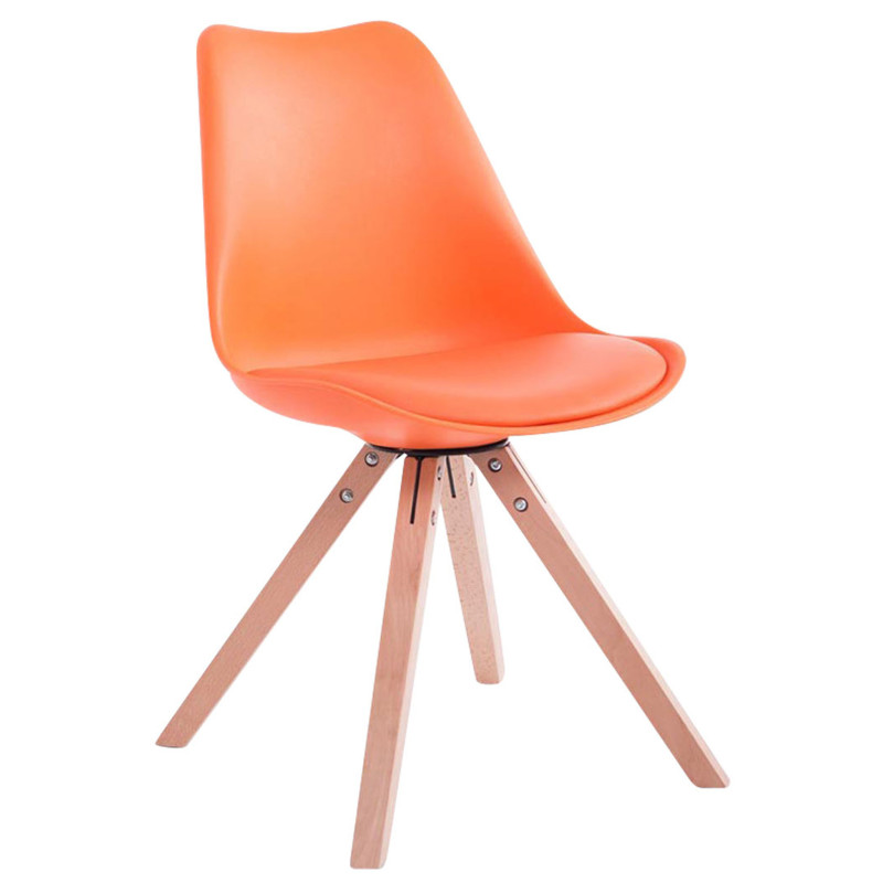 Sedia Toulouse in similpelle gambe quadrate arancione,natura