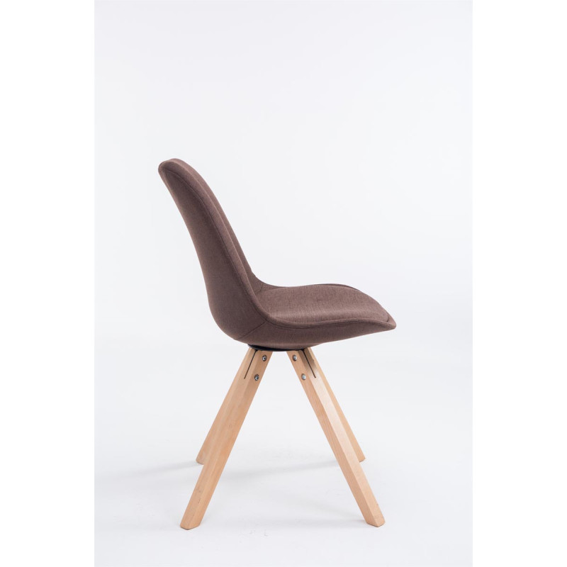 Chaise visiteur Toulouse en tissu Natura Square marron