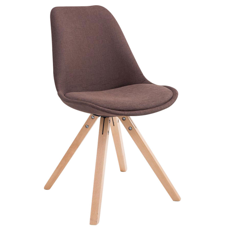 Chaise visiteur Toulouse en tissu Natura Square marron