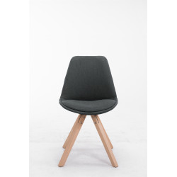 Chaise visiteur Toulouse, tissu Natura Square gris fonc?
