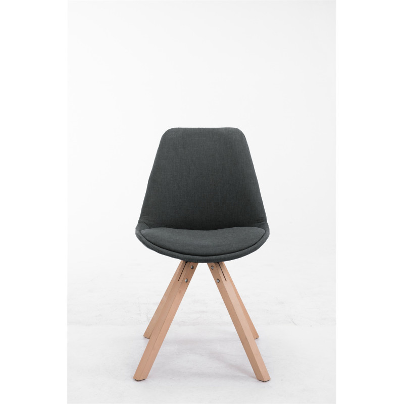 Chaise visiteur Toulouse, tissu Natura Square gris fonc?