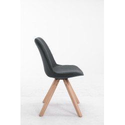 Chaise visiteur Toulouse, tissu Natura Square gris fonc?