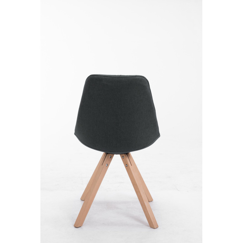 Chaise visiteur Toulouse, tissu Natura Square gris fonc?