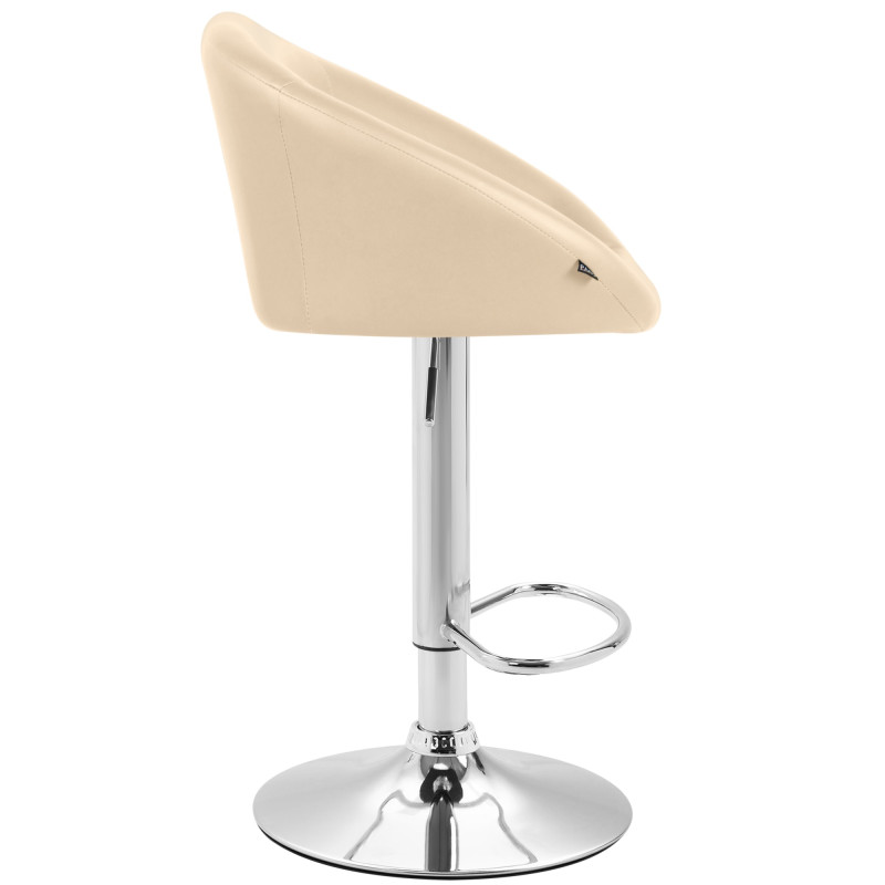 Lot de 2 tabourets de bar Miami V2 simili cuir C crème