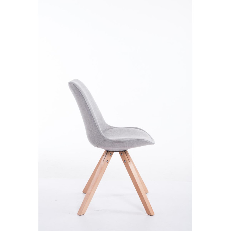 Chaise visiteur Toulouse, tissu Natura Square, grise