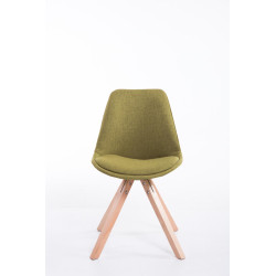 Chaise visiteur Toulouse en tissu Natura Square vert
