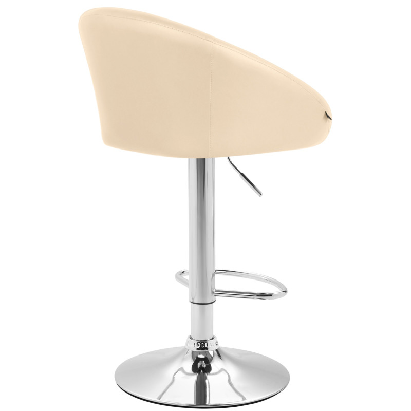 Lot de 2 tabourets de bar Miami V2 simili cuir C crème