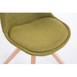 Chaise visiteur Toulouse en tissu Natura Square vert