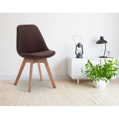 Chaise visiteur Borneo V2 Natura tissu marron