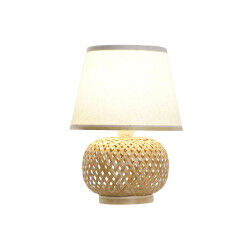 Lampe de bureau DKD Home Decor Marron Naturel Bambou 50 W 220 V 24 x 24 x 34 cm
