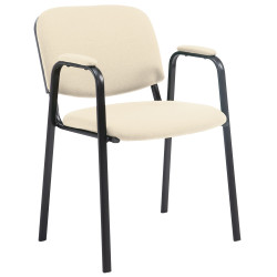 Fauteuil visiteur Ken PRO, tissu cr?me