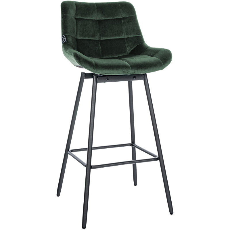 Tabouret de bar pivotant Weston en velours vert foncé
