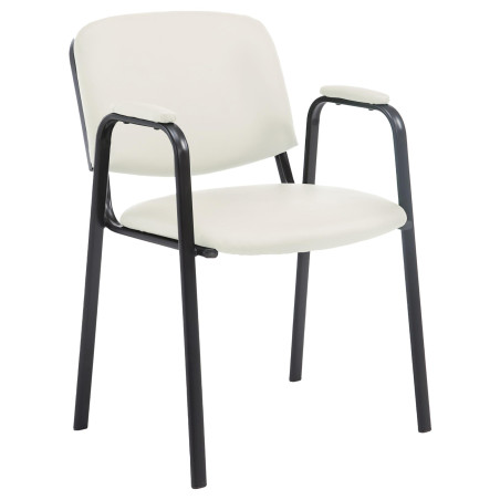 Fauteuil visiteur Ken PRO, similicuir, cr?me
