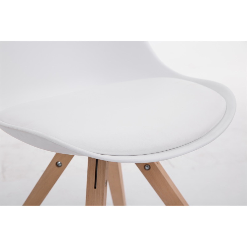 Sedia Toulouse in similpelle gambe quadrate bianco,natura