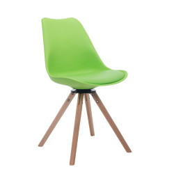 Chaise visiteur pivotante Troyes Natura ronde verte