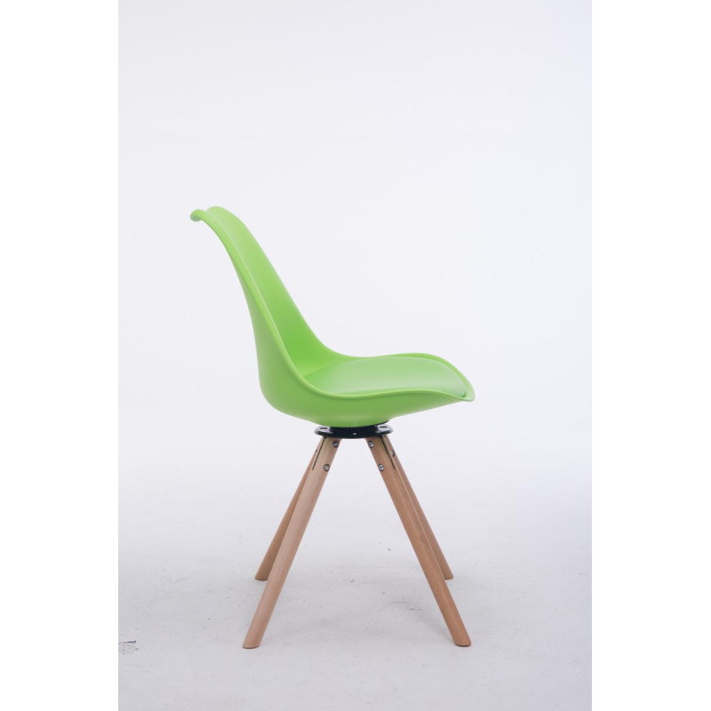Silla para visitas Troyes Rund Verde,Natural