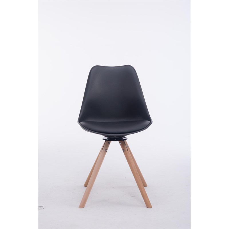 Silla para visitas Troyes Rund Negro,Natural