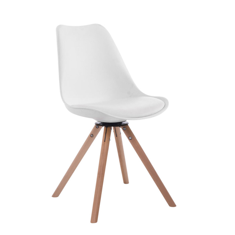 Silla para visitas Troyes Rund Blanco,Natural