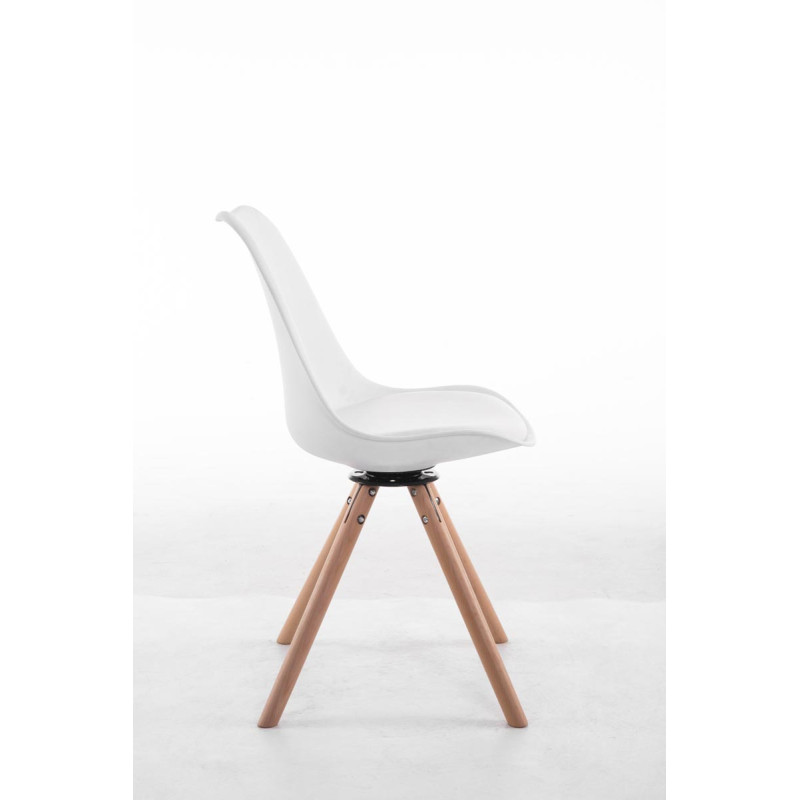 Chaise visiteur pivotante Troyes Natura ronde blanche