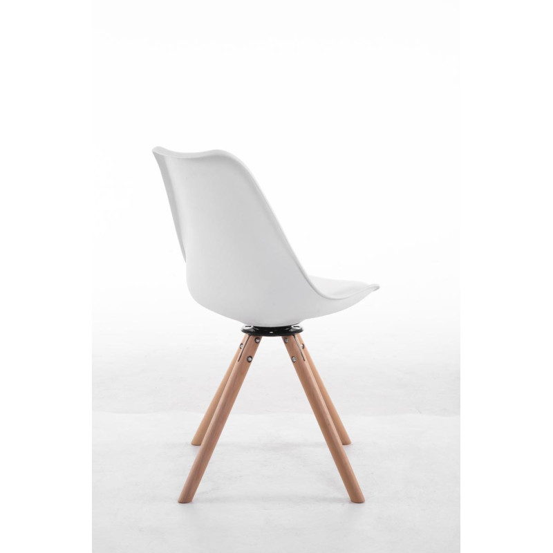 Chaise visiteur Troyes Rotative Natura Ronde blanche