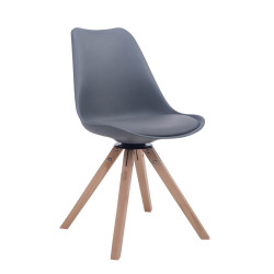 Silla para visitas Troyes Square Gris,Natural