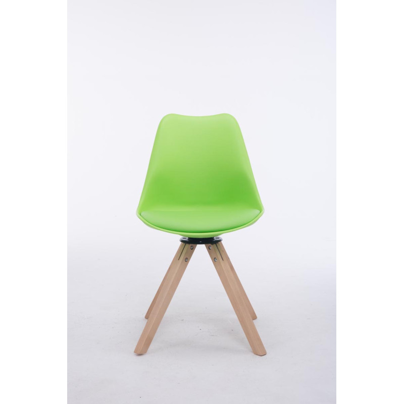 Chaise visiteur Troyes Pivotante Natura Carrée verte