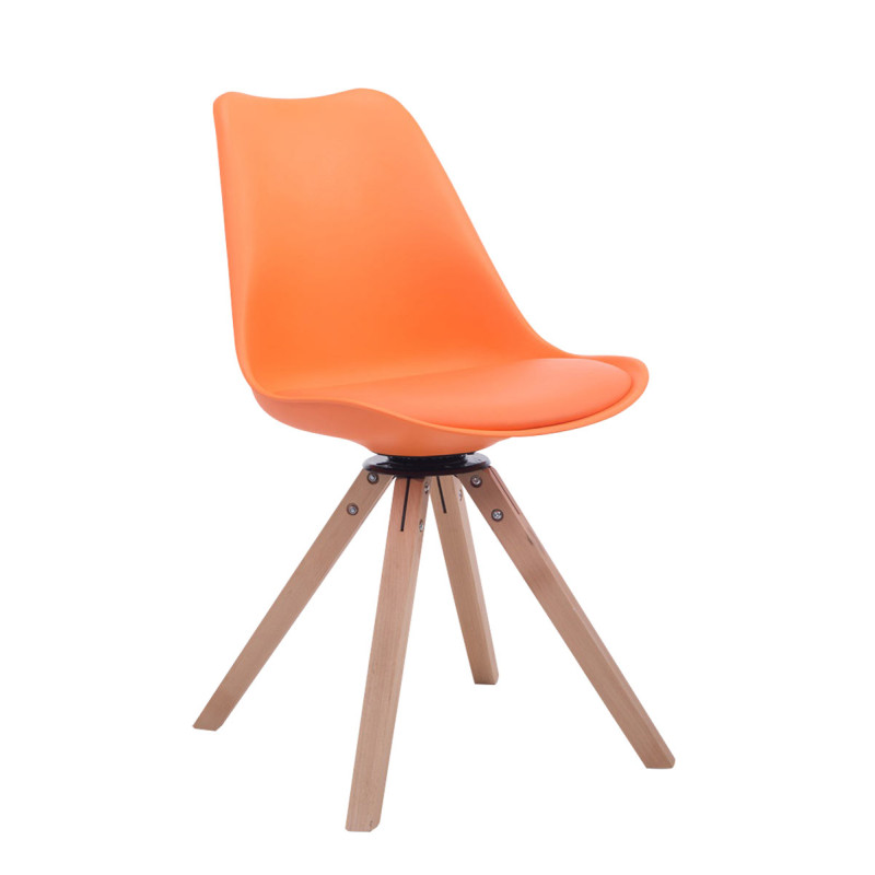 Silla para visitas Troyes Square Naranja,Natural