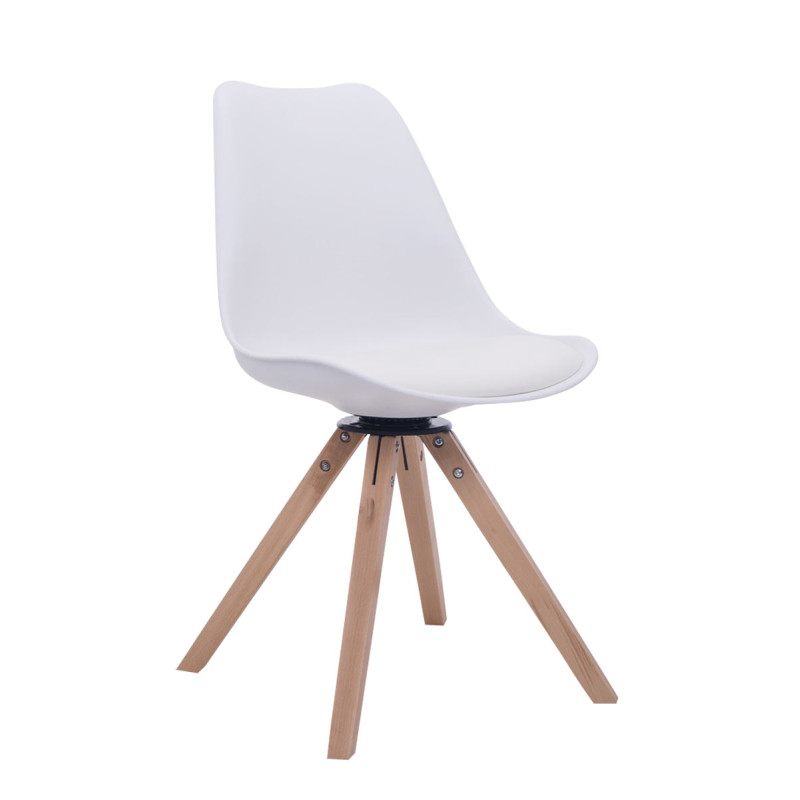 Chaise visiteur pivotante Troyes Natura carr?e blanche