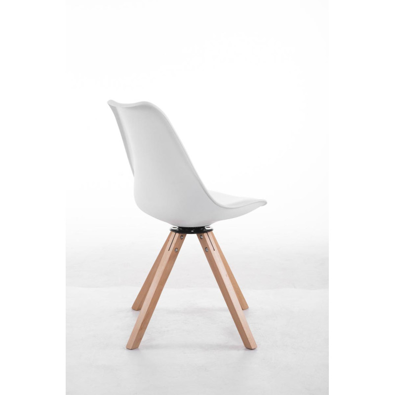 Chaise visiteur pivotante Troyes Natura carr?e blanche