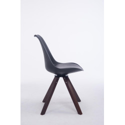 Silla para visitas Troyes Square Negro,Nogal
