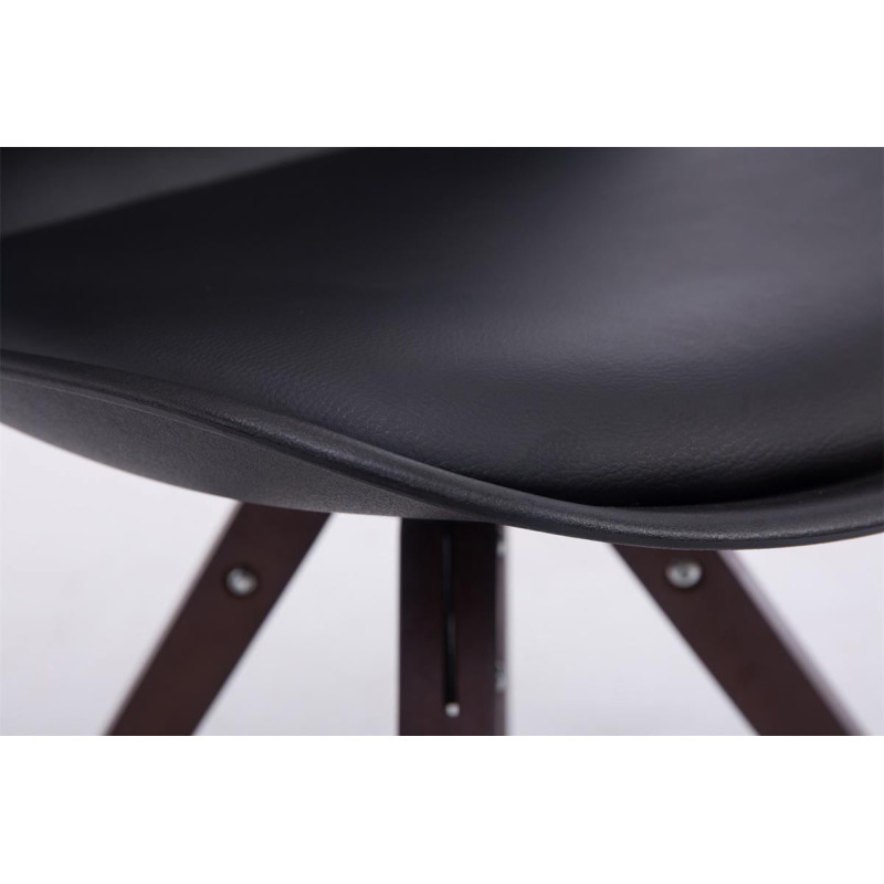 Silla para visitas Troyes Square Negro,Nogal