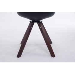 Chaise visiteur pivotante Troyes noyer carr? noire