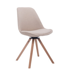 Chaise visiteur Troyes Rotative Natura Tissu Rond Crème
