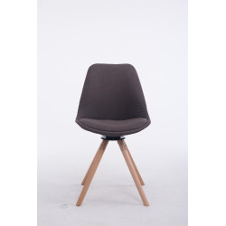 Silla para visitas Troyes Rund en Tela Gris oscuro,Natural