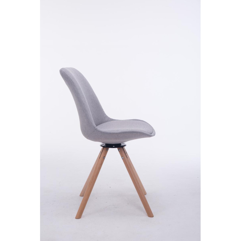 Sedia ospite Troyes Girevole Tessuto Rotondo grigio,natura