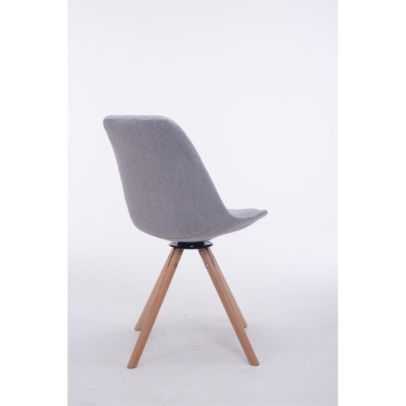 Silla para visitas Troyes Rund en Tela Gris,Natural