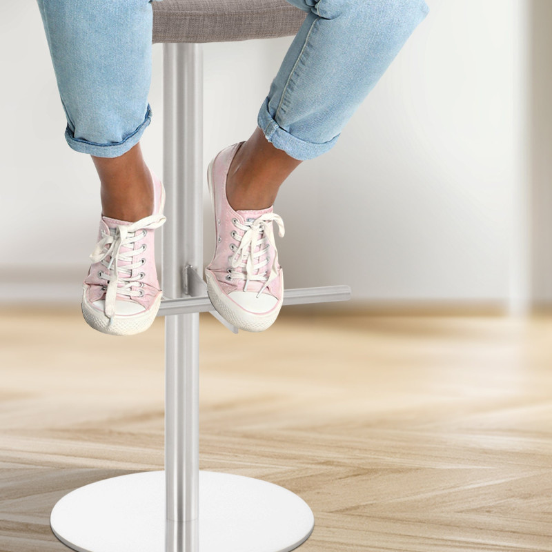 Tabouret de bar Cadiz tissu acier inoxydable gris