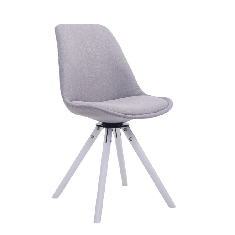 Sedia ospite Troyes Girevole Tessuto Rotondo grigio,bianco