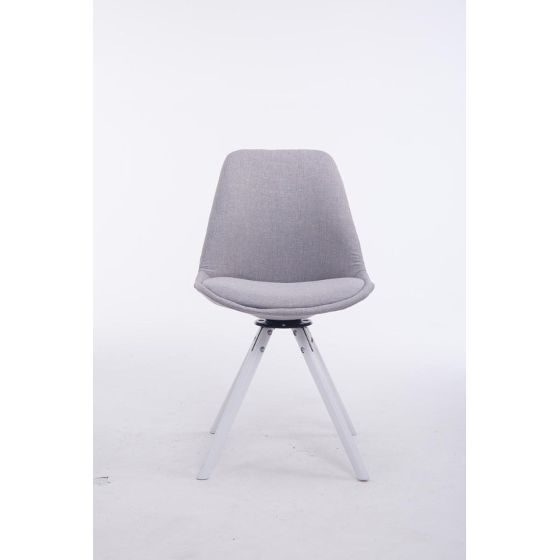 Silla para visitas Troyes Rund en Tela Gris,Blanco