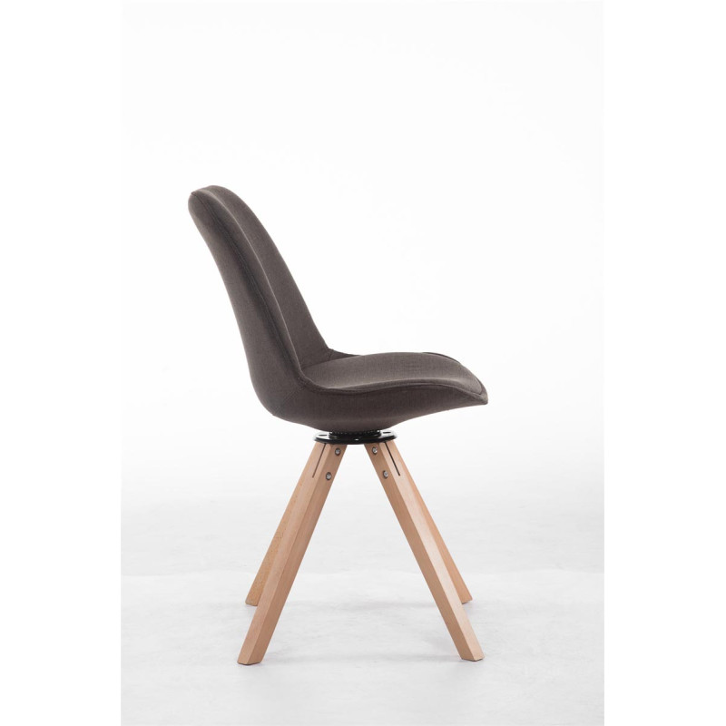 Chaise visiteur pivotante Troyes, tissu Natura, carr?e, gris fonc?