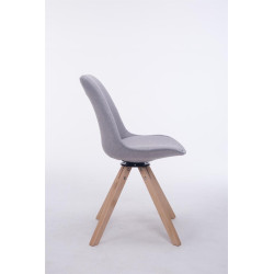 Silla para Visitas Troyes Square en Tela Gris,Natural