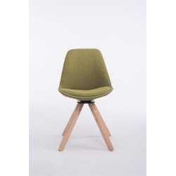 Silla para Visitas Troyes Square en Tela Verde,Natural