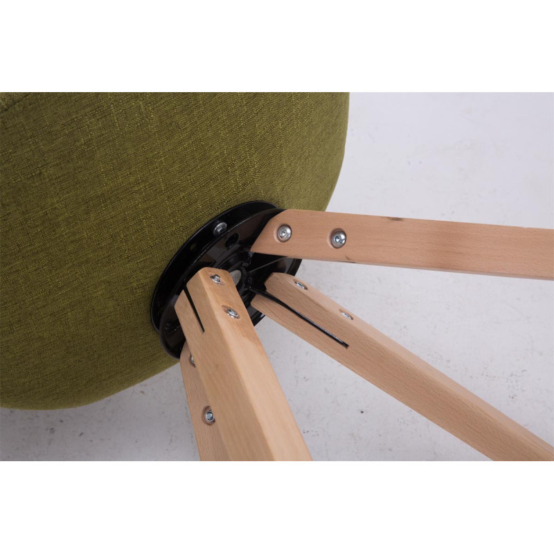 Silla para Visitas Troyes Square en Tela Verde,Natural